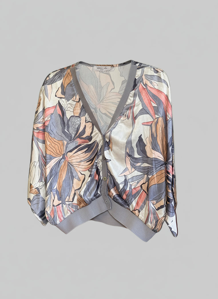 Casaco acetinado com padrão