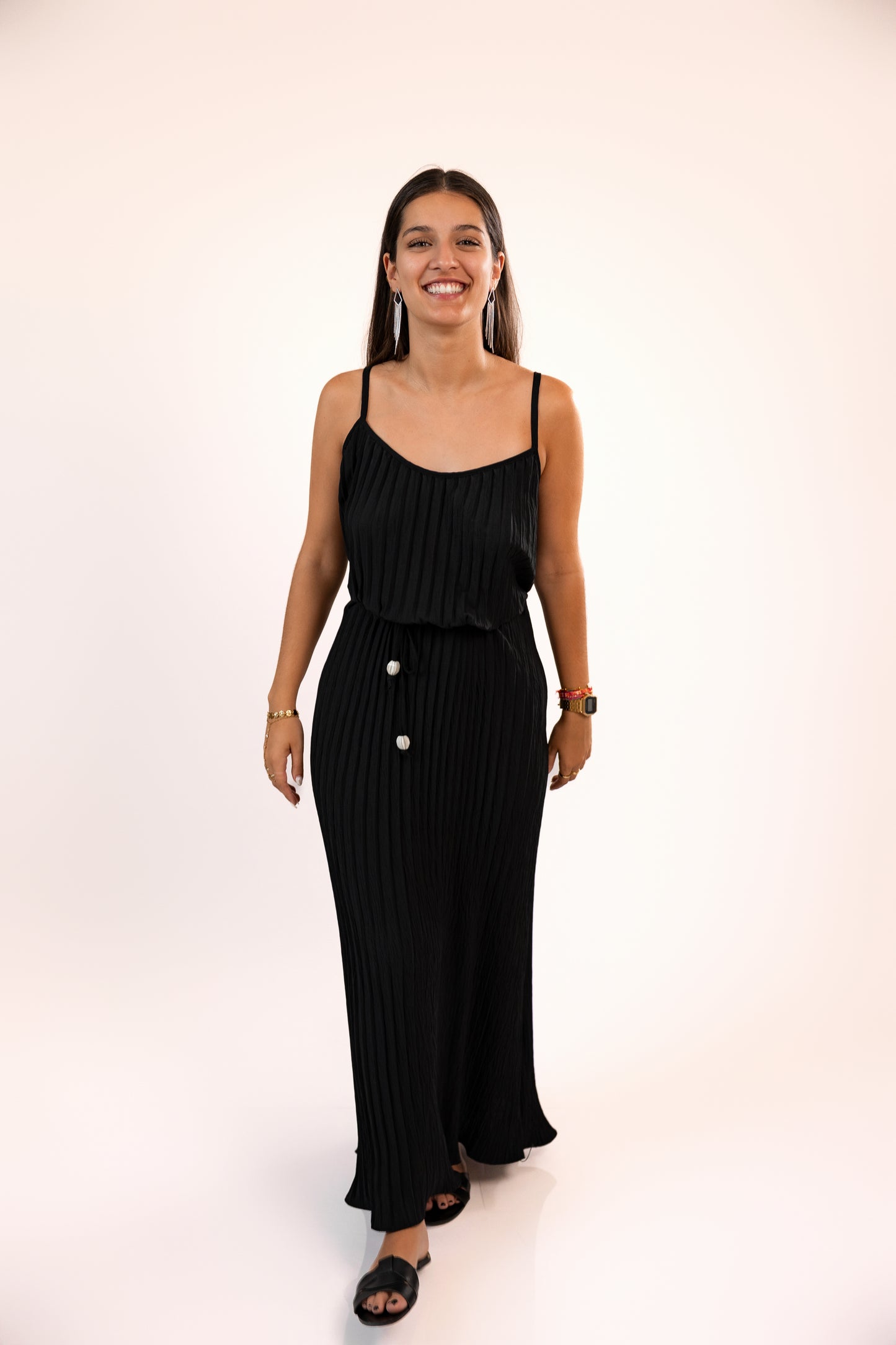 Vestido Comprido Plissado