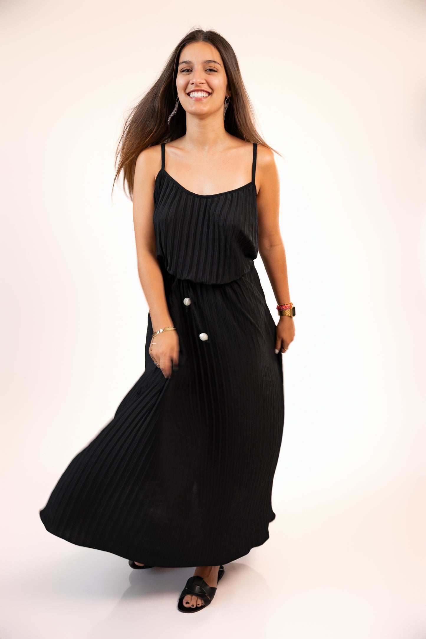 Vestido Comprido Plissado