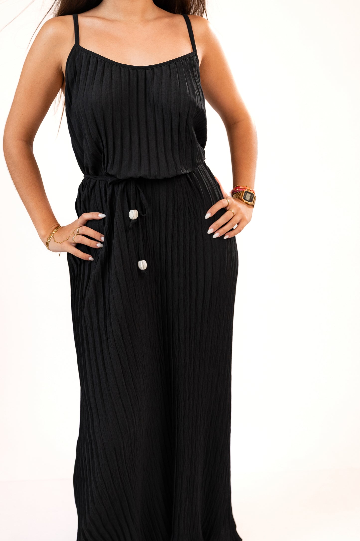 Vestido Comprido Plissado