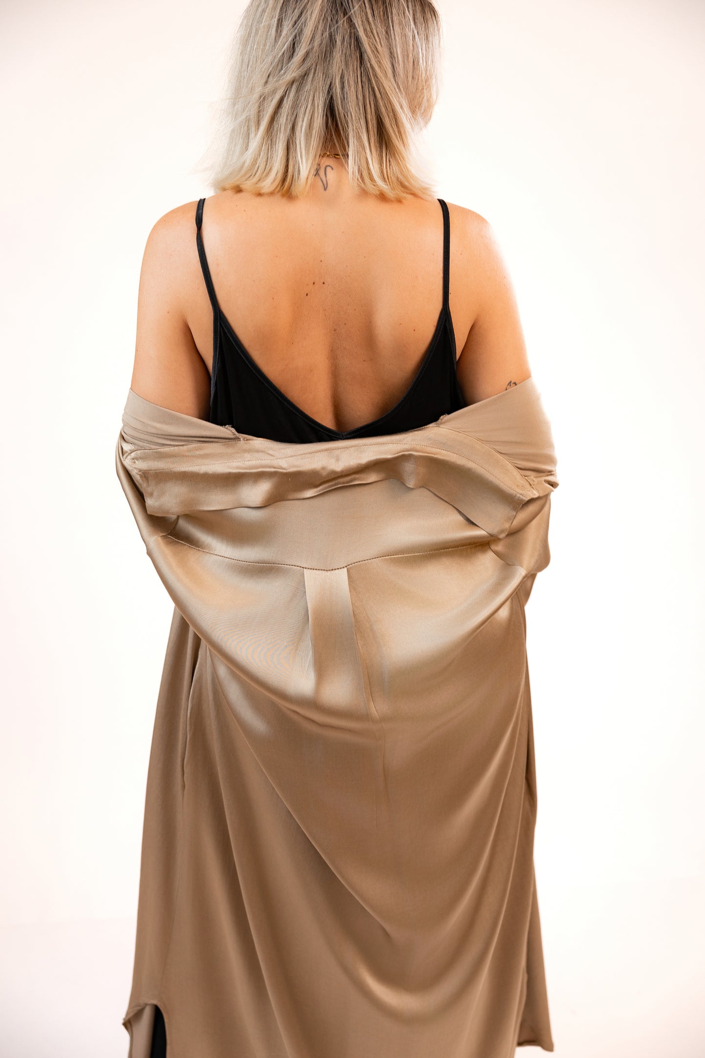 Vestido Acetinado Alças