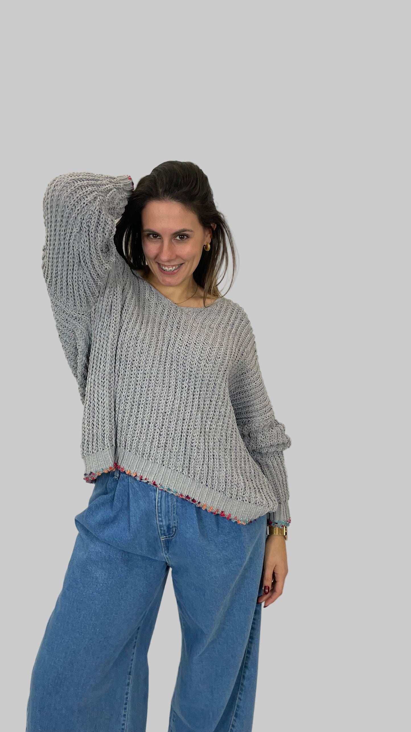Camisola de malha larga