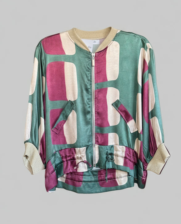 Bomber acetinado com padrão