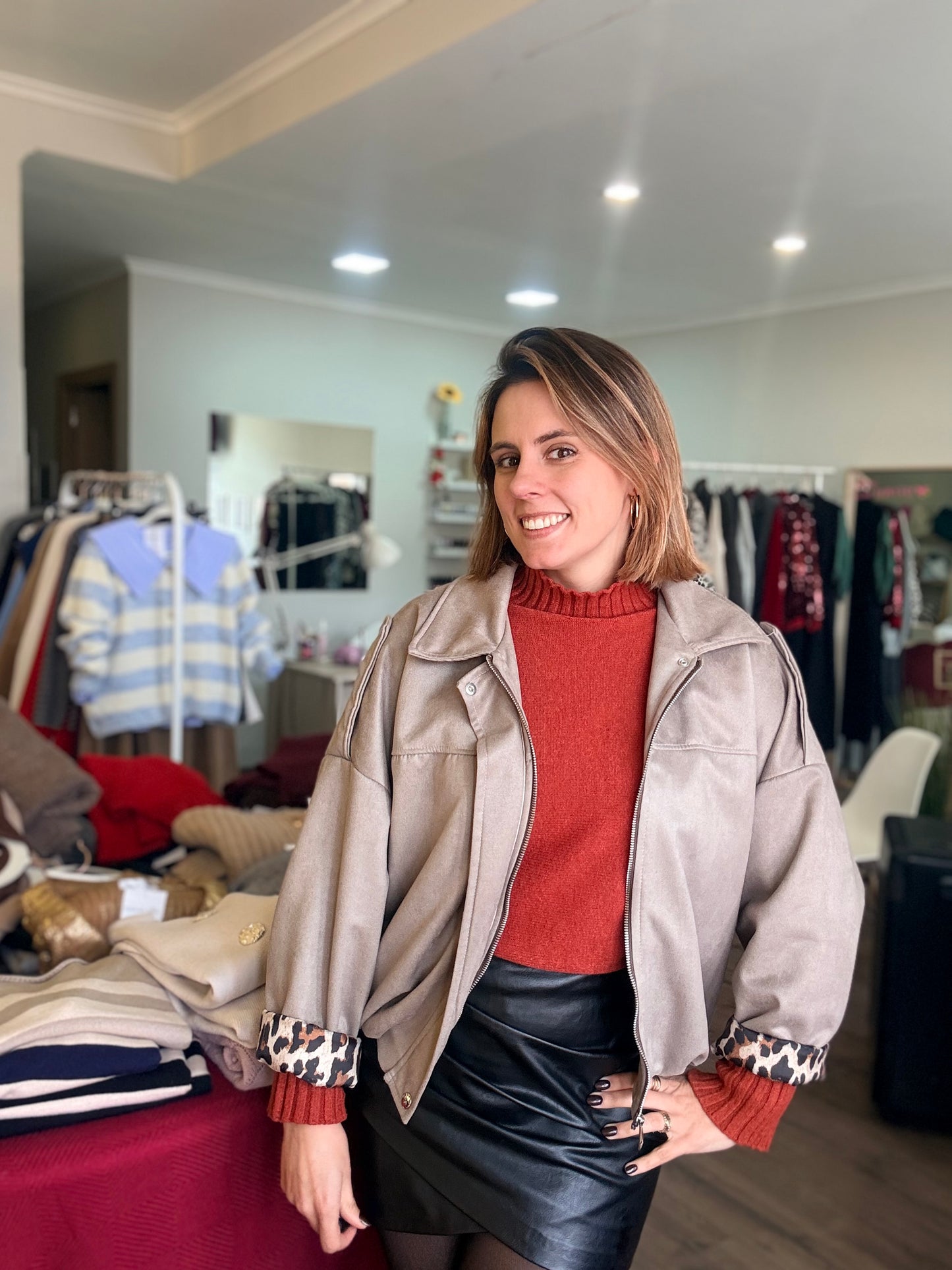 Bomber forrado leopardo