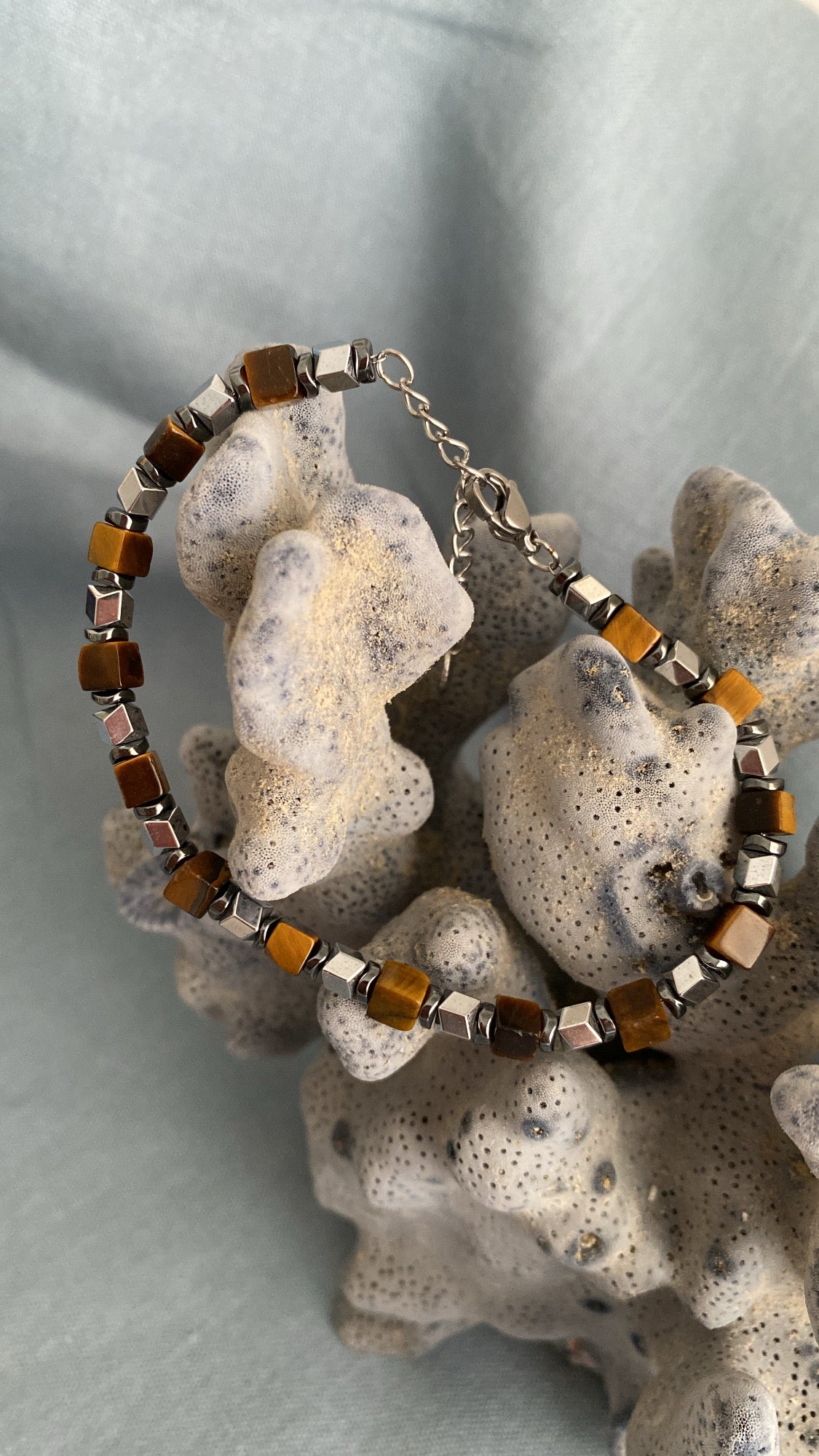 Pulseira Olho de Tigre Aço inoxidável