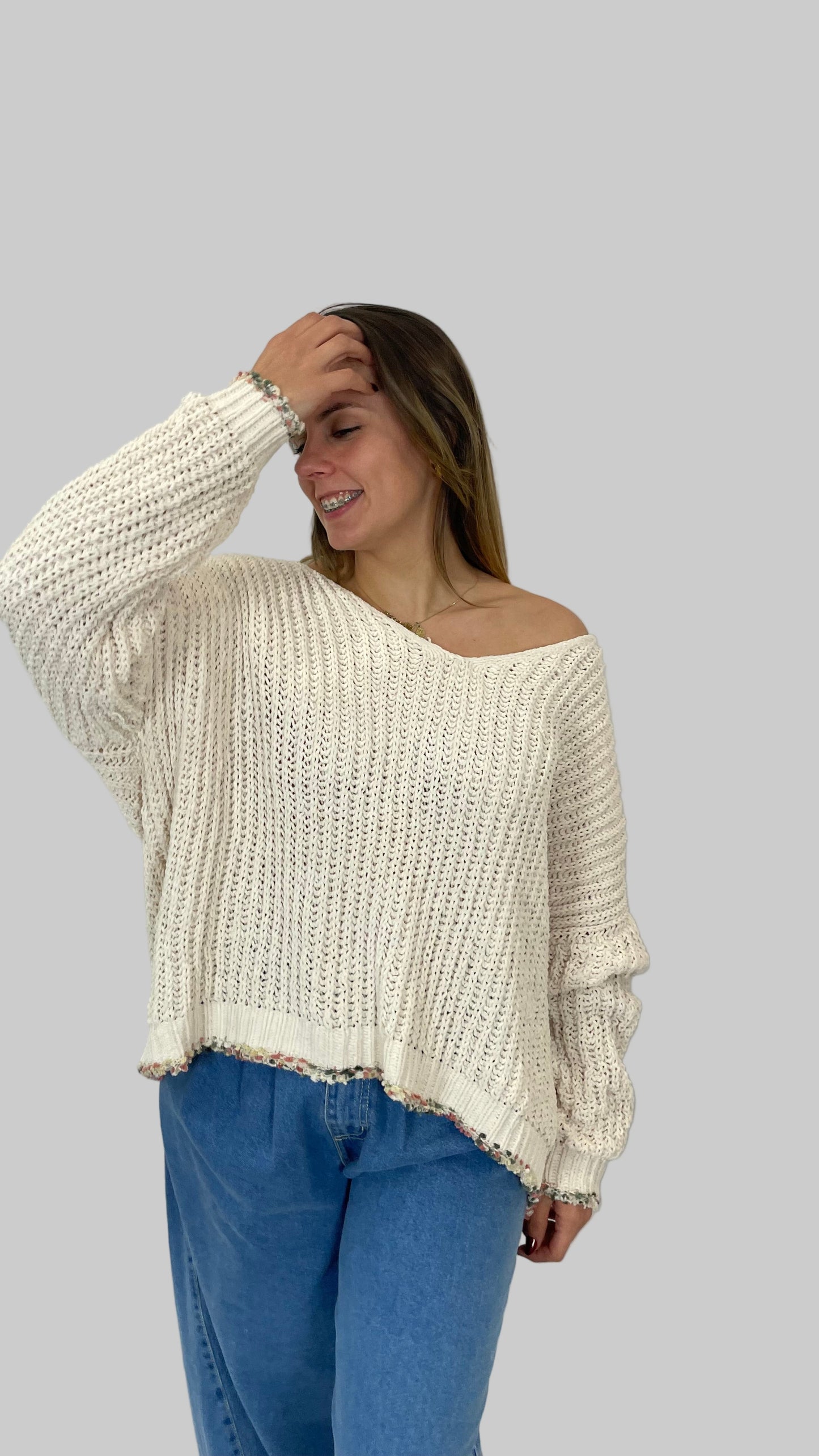 Camisola de malha larga