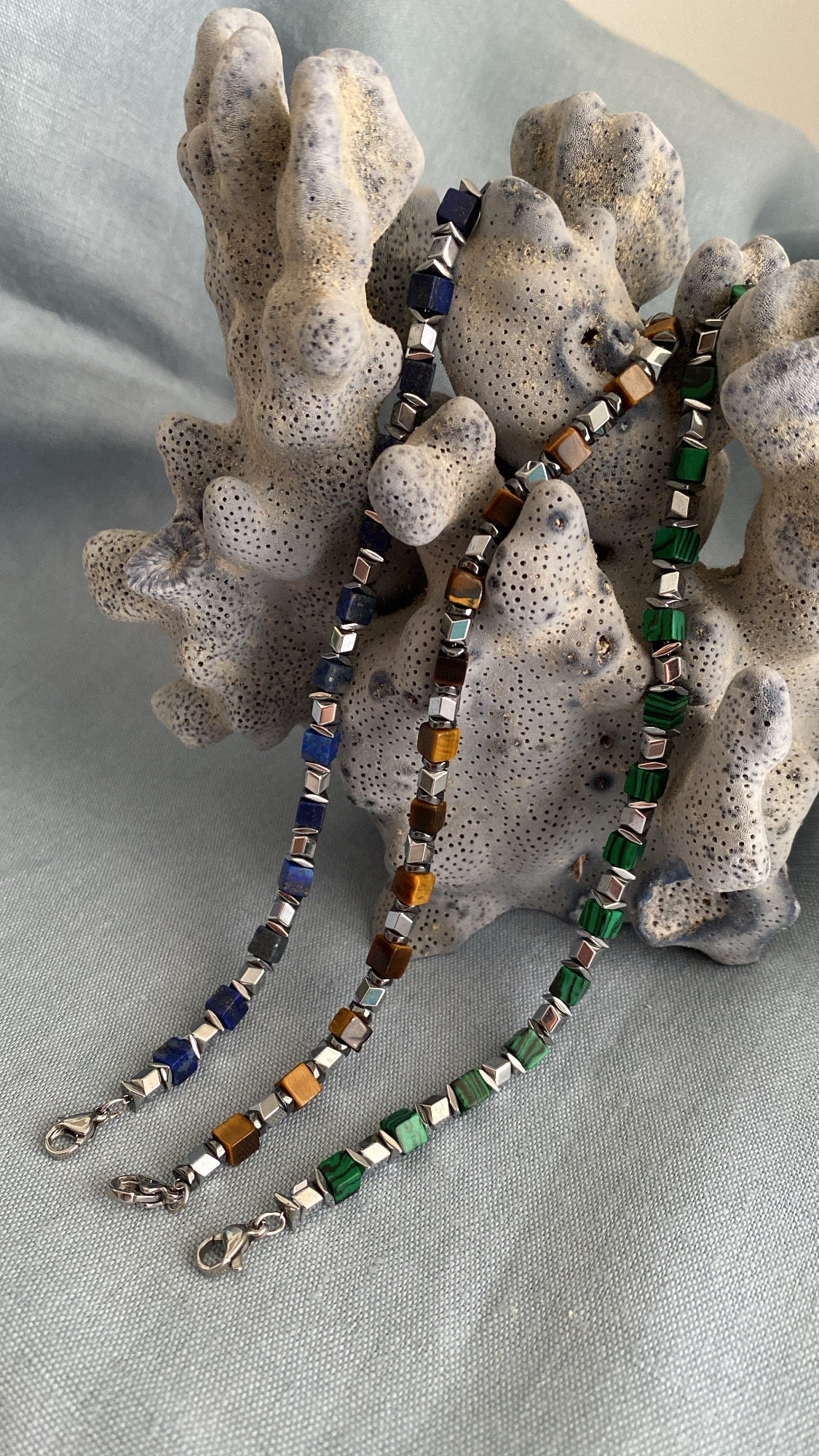 Pulseira Lápis-lazuli Aço inoxidável