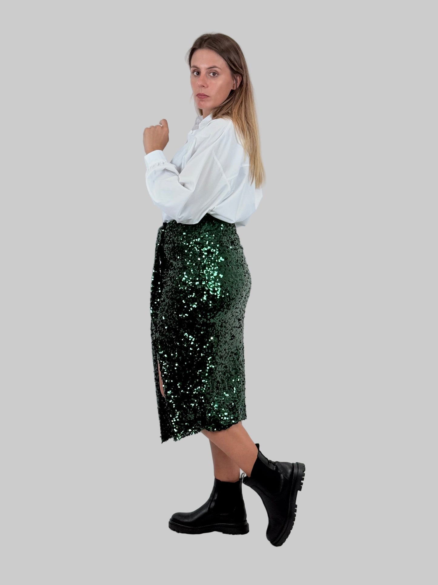 Saia Midi Lantejoulas