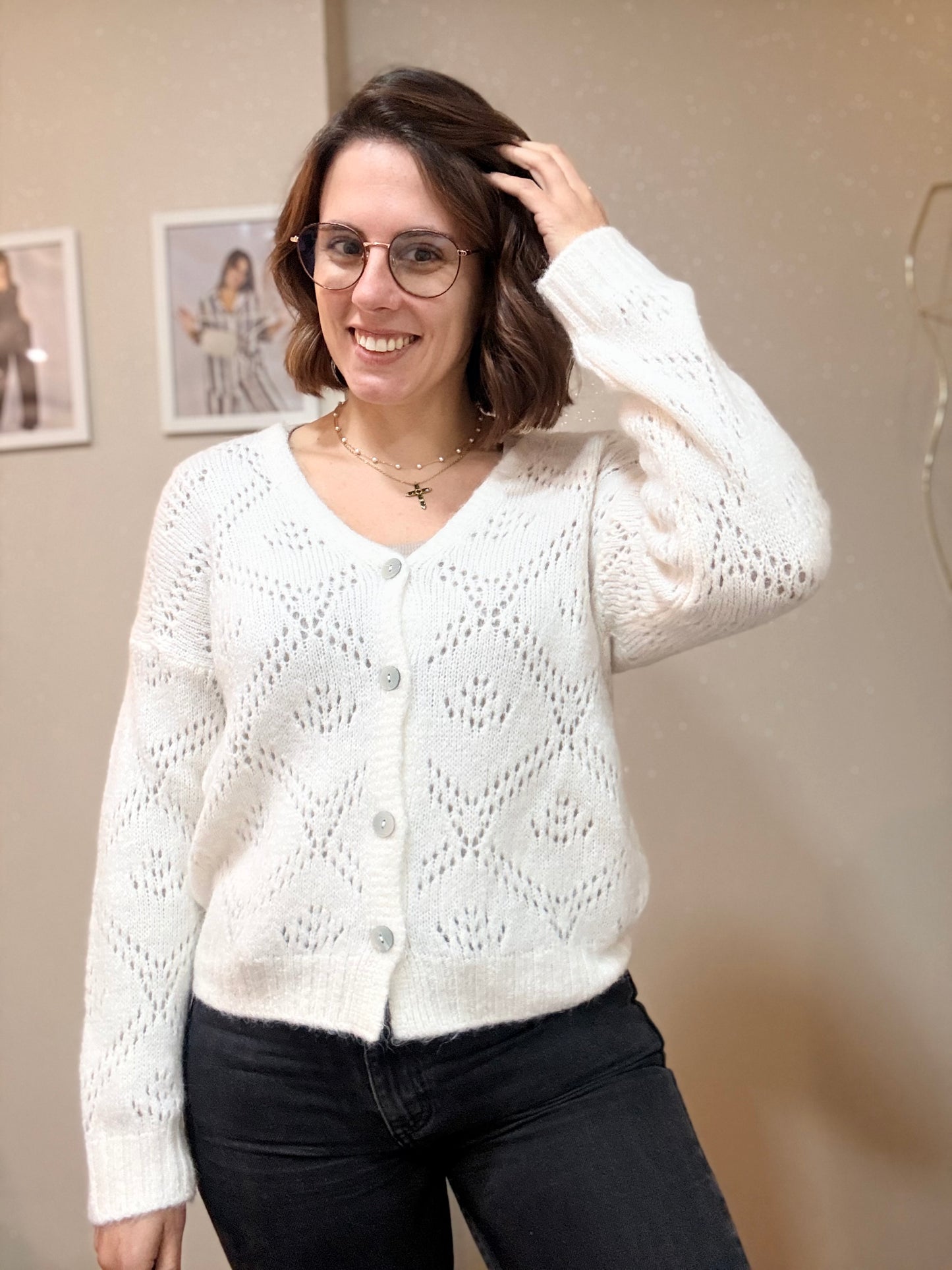 Cardigan Lã Alpaca