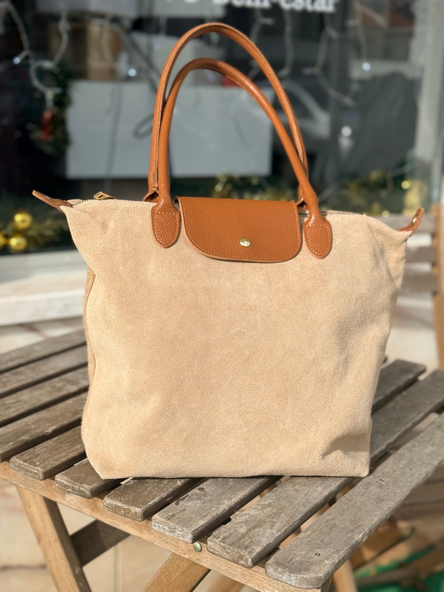 Mala Shopper em camurça