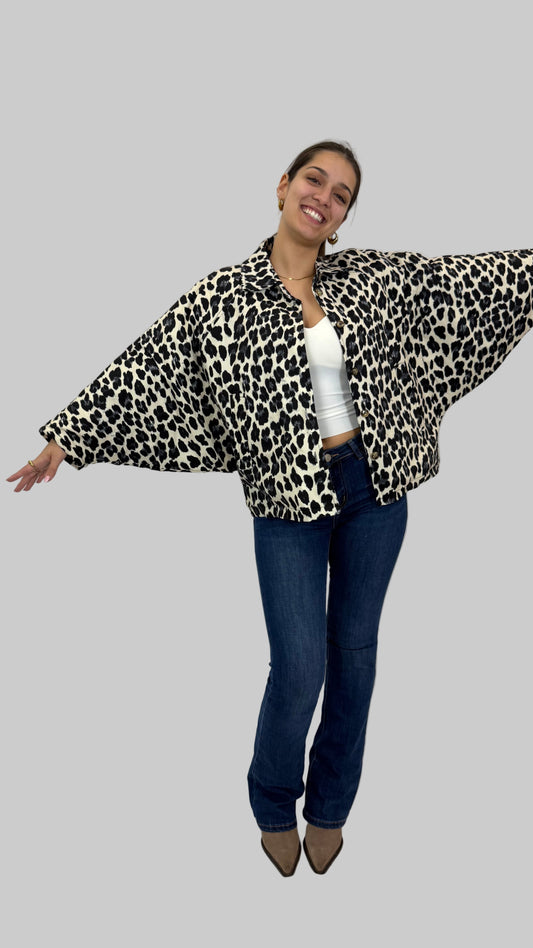 Blusão acolchoado leopardo
