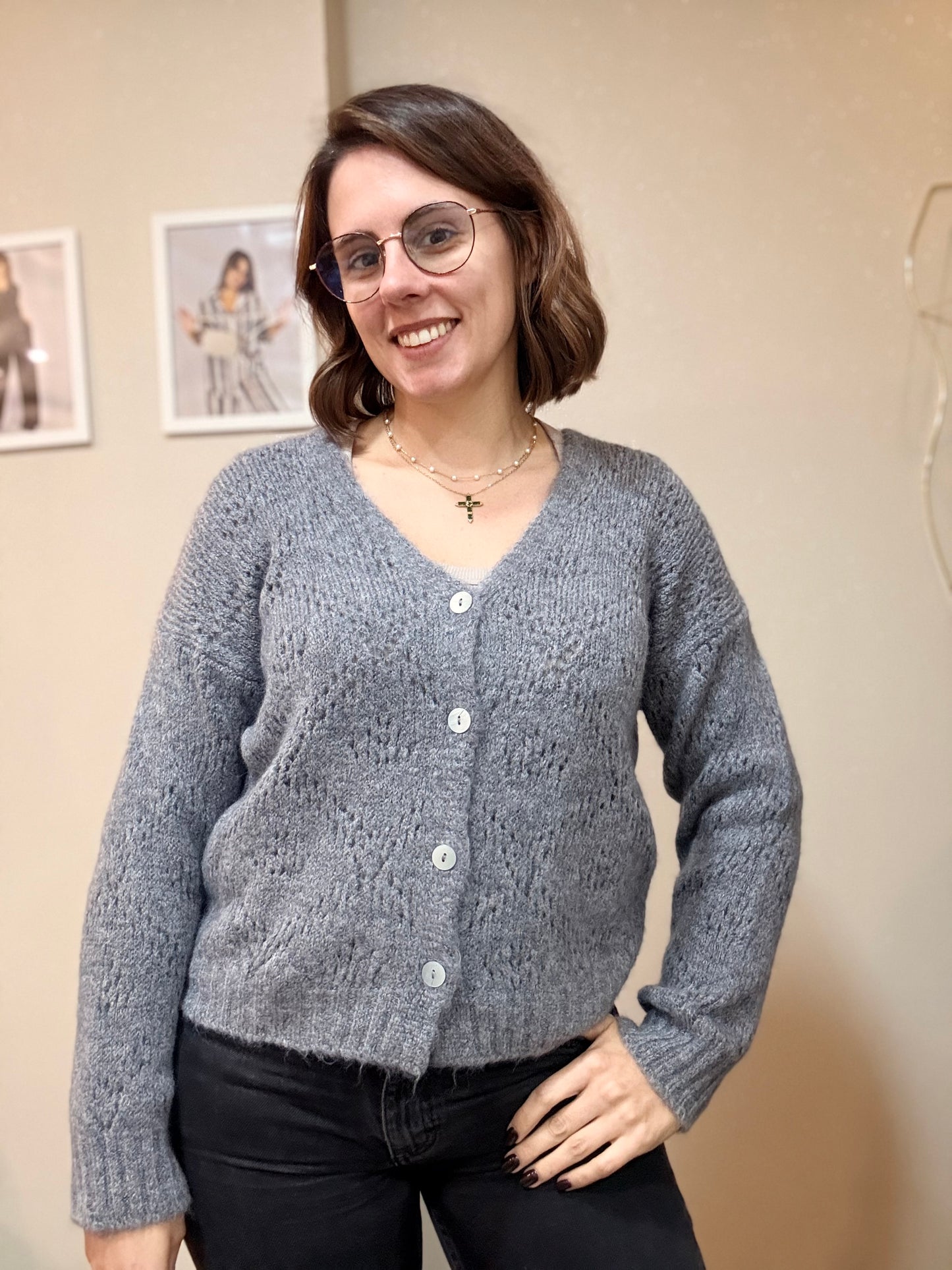 Cardigan Lã Alpaca