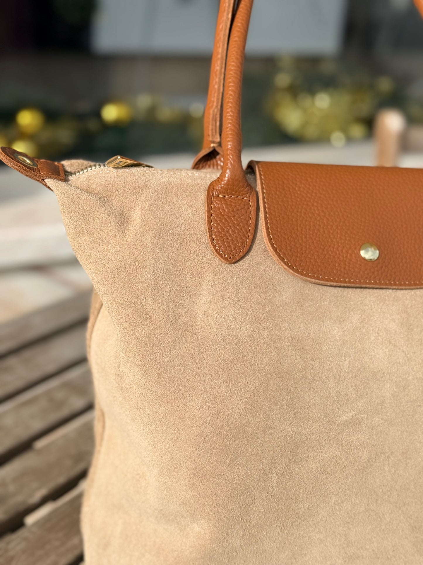 Mala Shopper em camurça