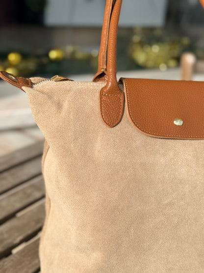 Mala Shopper em camurça