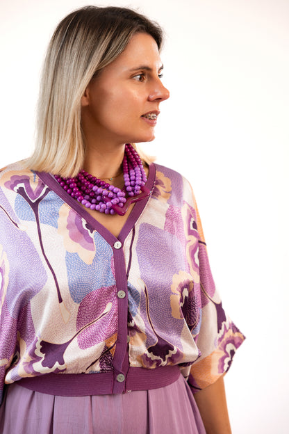 Casaco acetinado com padrão