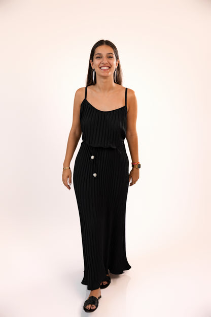 Vestido Comprido Plissado