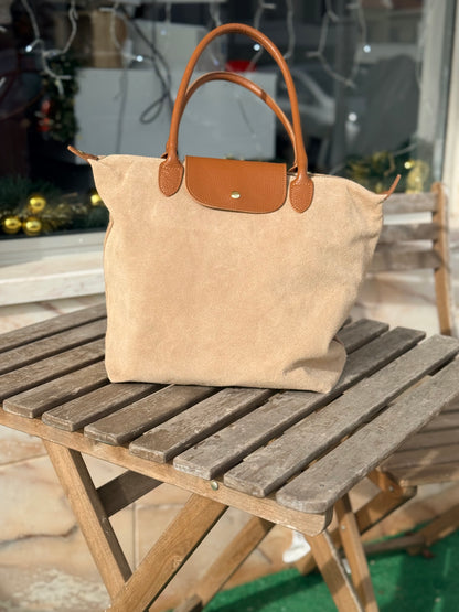 Mala Shopper em camurça