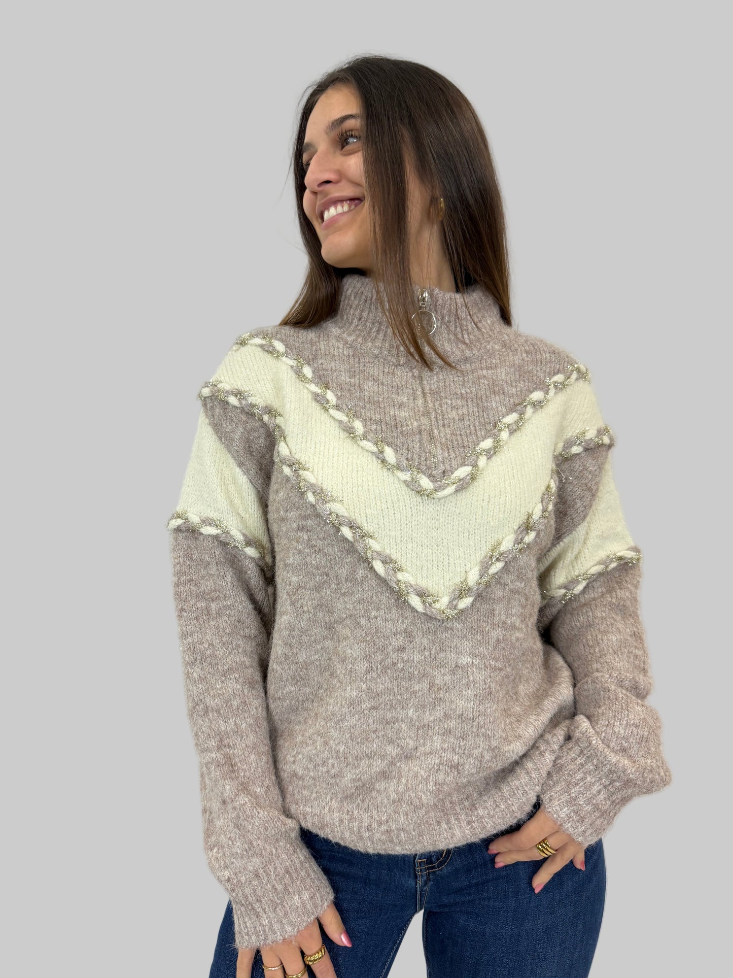 Camisola de malha tipo polo