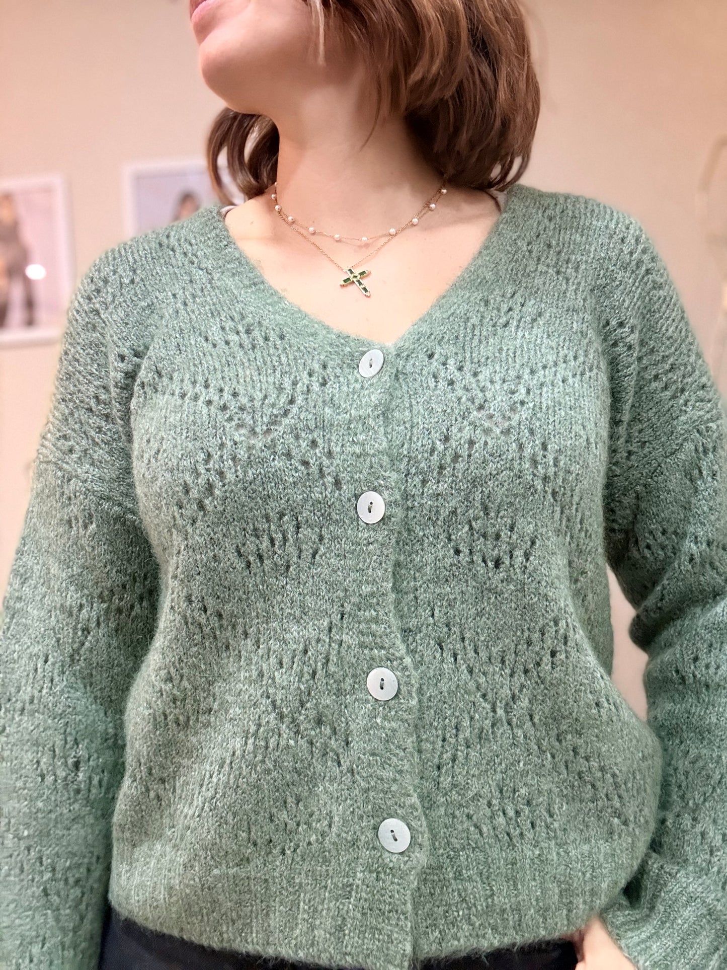 Cardigan Lã Alpaca