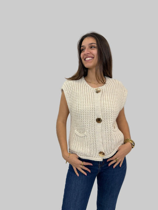 Colete de malha grossa