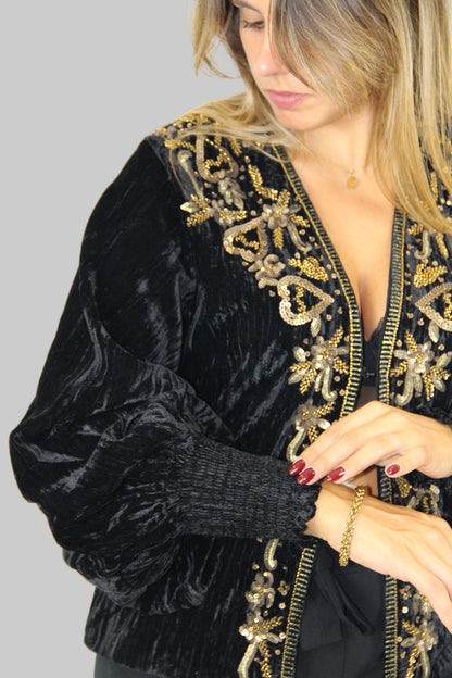 Casaco Veludo Lantejoulas