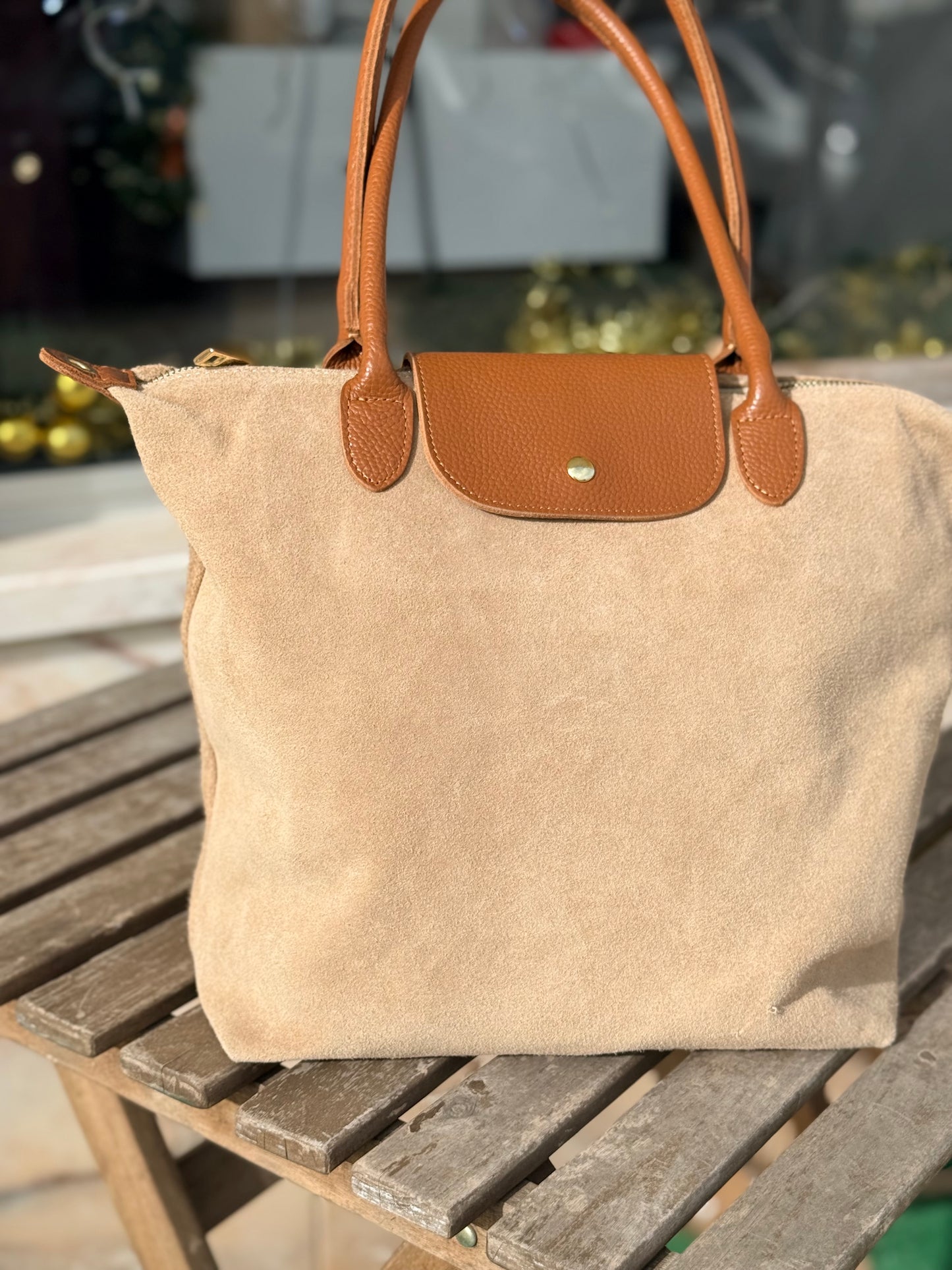 Mala Shopper em camurça