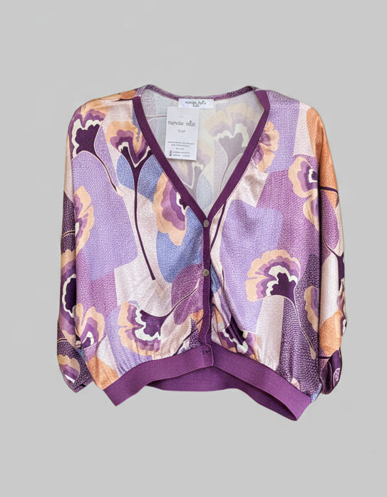 Casaco acetinado com padrão