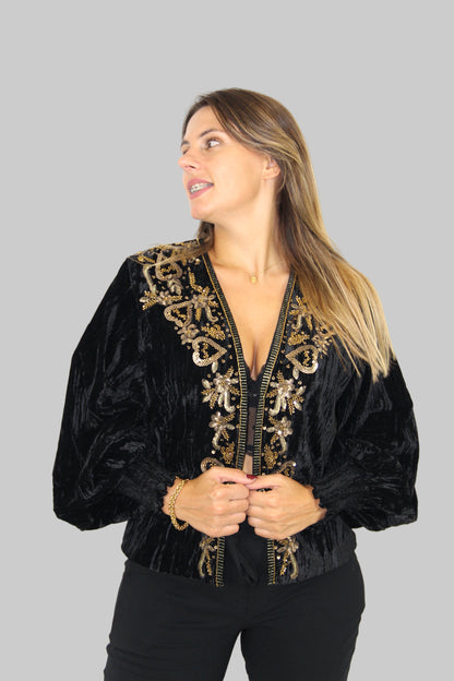 Casaco Veludo Lantejoulas