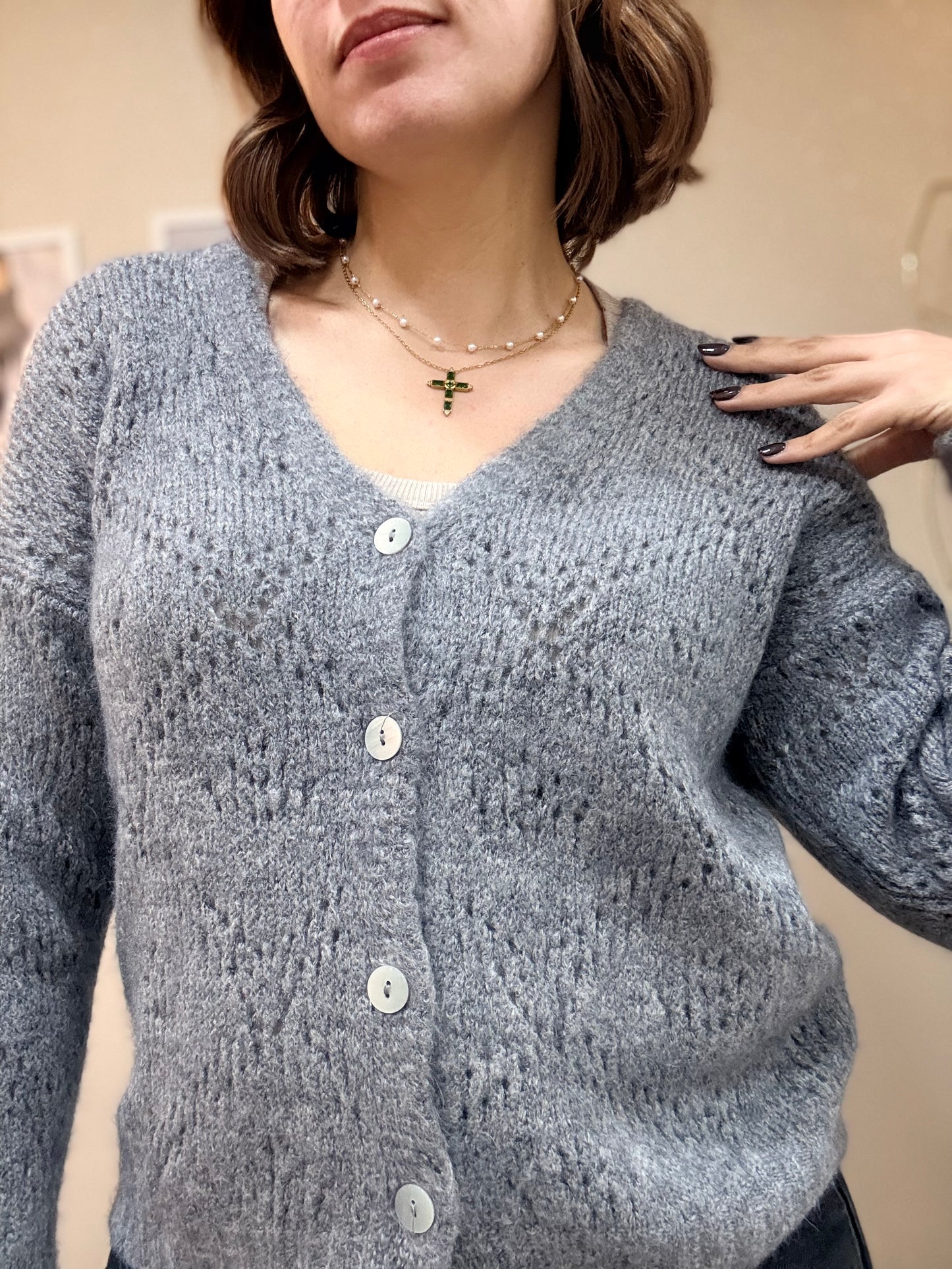 Cardigan Lã Alpaca