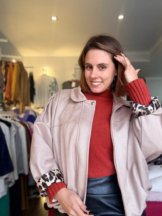 Bomber forrado leopardo