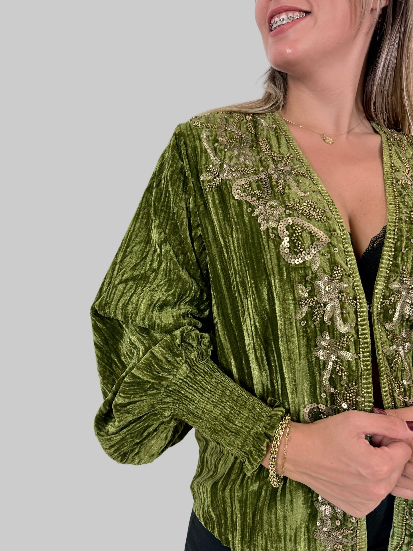 Casaco Veludo Lantejoulas