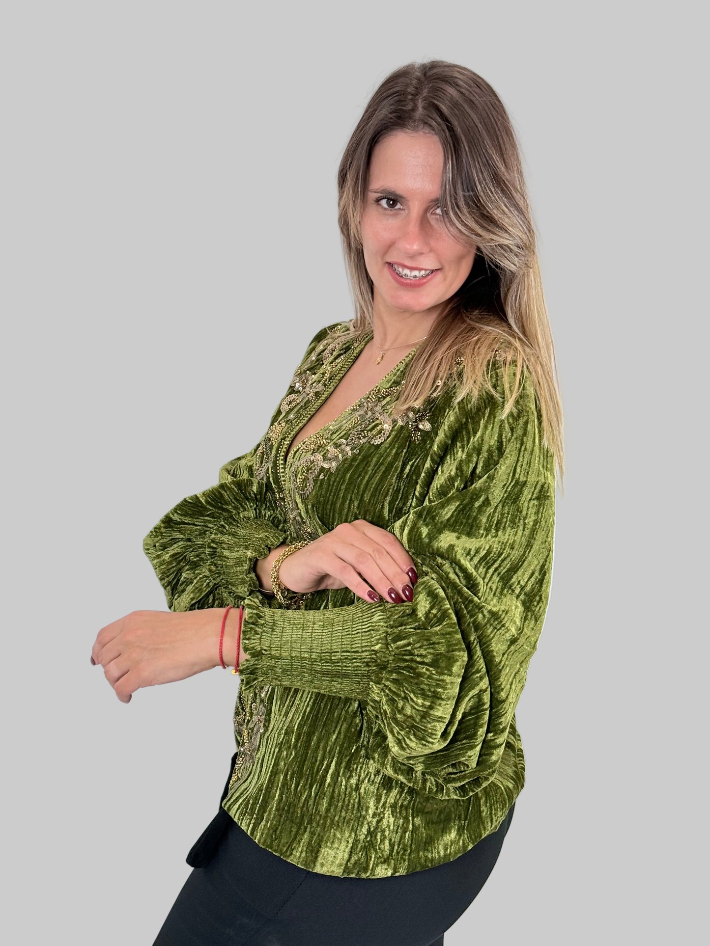 Casaco Veludo Lantejoulas