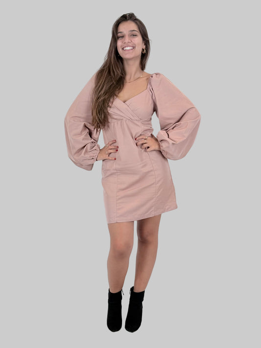Vestido Curto Manga Balão